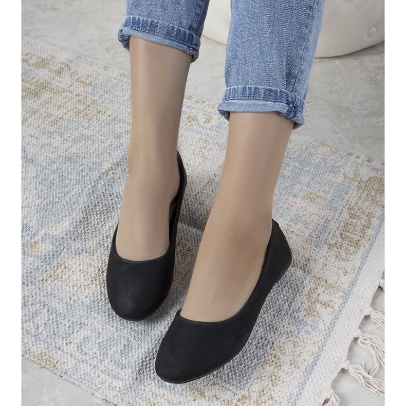 BM Schwarze Charpie klassische Ballerinas für Damen 1