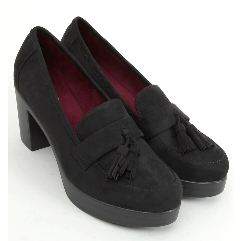 Pumps am Pfosten und Plateau schwarz 8B817 Black 2