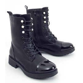 Schwarze Arbeiterinnen für Damen mit Perlen 4343 Schwarz 2