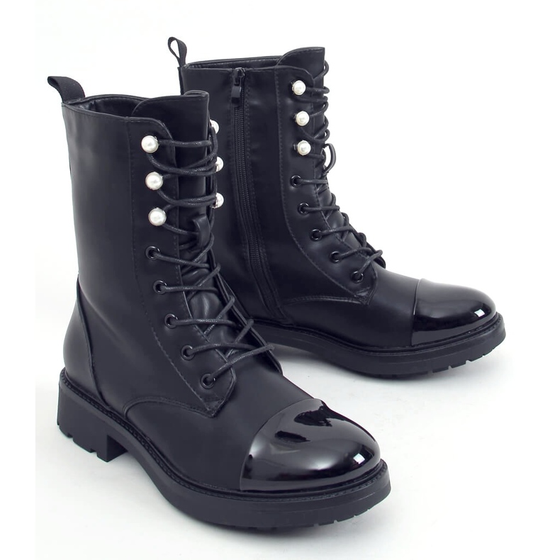 Schwarze Arbeiterinnen für Damen mit Perlen 4343 Schwarz 2