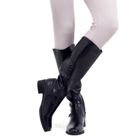 Schwarze Damenreitstiefel BH311 Black Pu 1