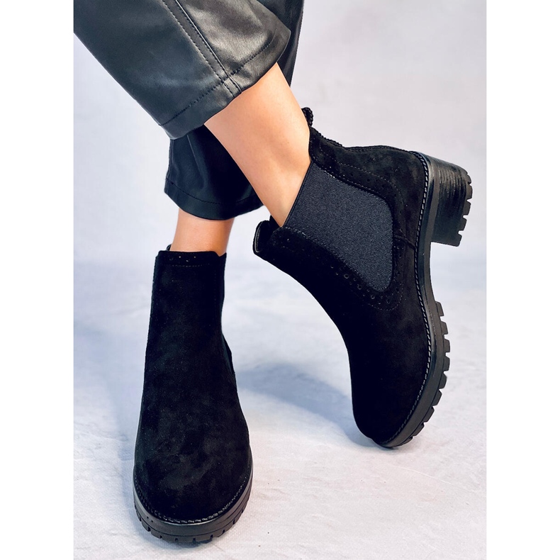Schwarze Chelsea-Boots für Damen XJ-61 Schwarz 2