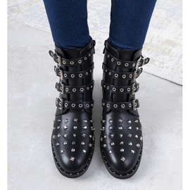 Schwarze, reich verzierte Damenstiefel von Meier 1