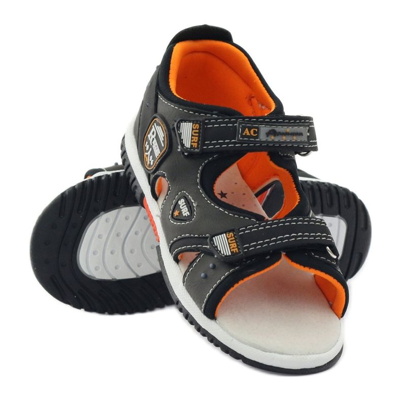 American Club Sandalen mit Absatz American 86948 grau orange 3