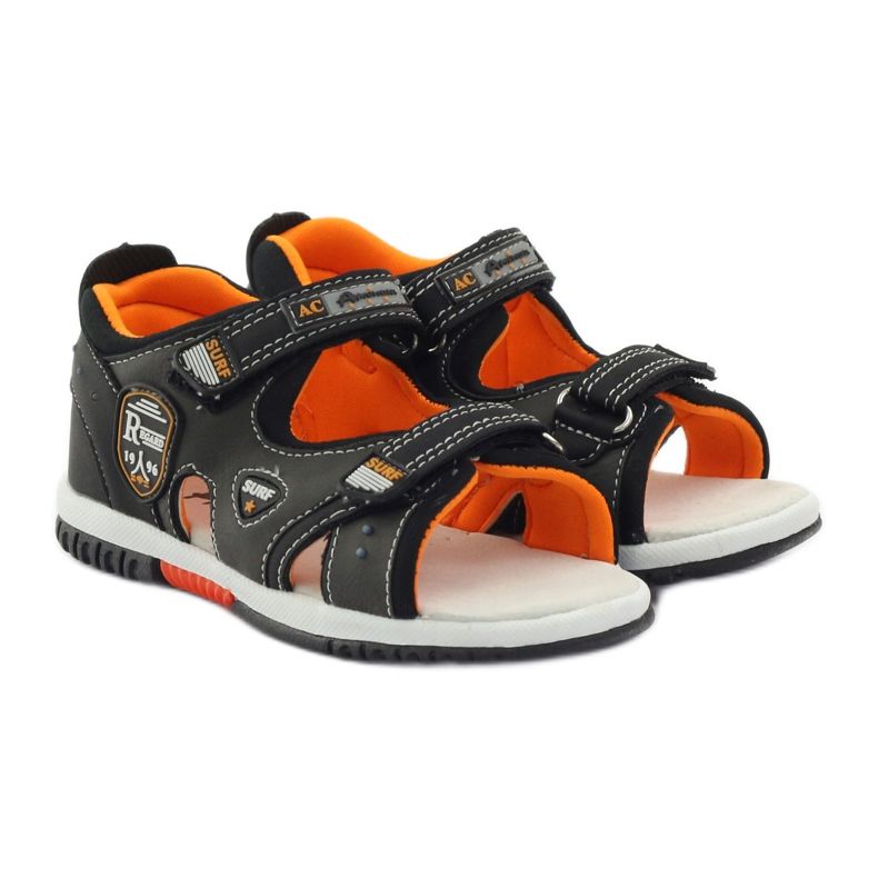 American Club Sandalen mit Absatz American 86948 grau orange 4