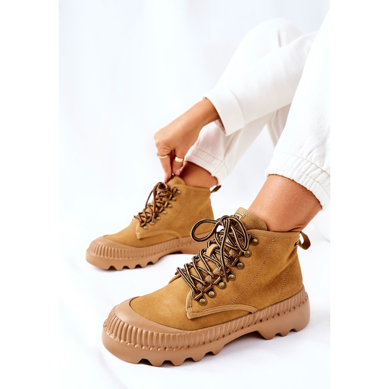 Leder Trappers Stiefel Big Star II274366 Camel braun 2