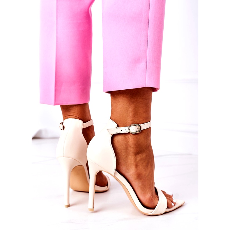 Elegante Sandalen mit hohem Absatz Lu Boo Beige 4