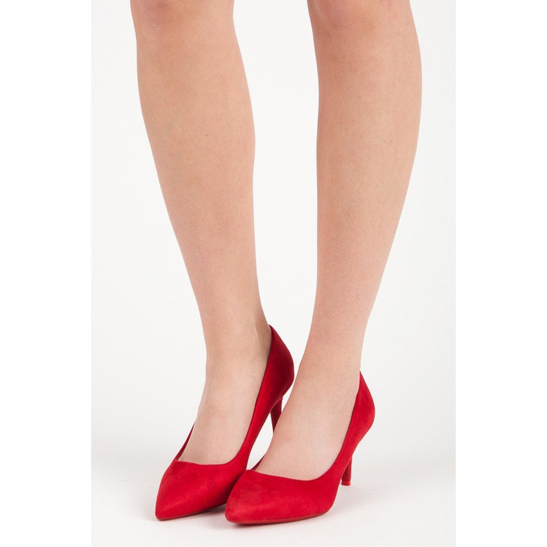 Milaya Damen Pumps auf High Heels rot 1