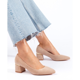 Goodin Elegante Wildleder Pumps beige 1