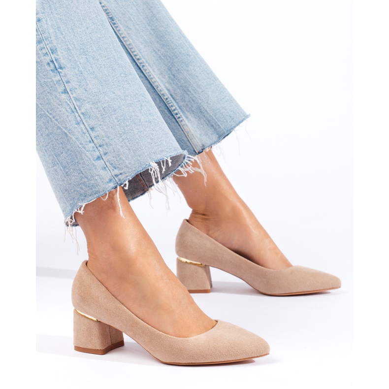 Goodin Elegante Wildleder Pumps beige 1