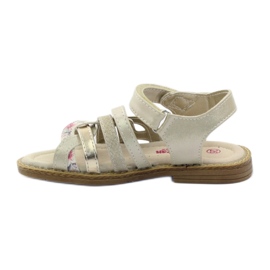 American Club Amerikanische Sandalen Mädchen für Klettverschluss 15079 Beige/Gold 2