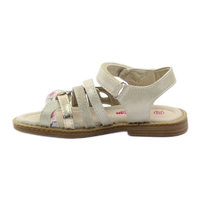 American Club Amerikanische Sandalen Mädchen für Klettverschluss 15079 Beige/Gold 2