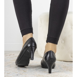 Schwarze Pumps auf Stilettoabsatz aus Kunstleder Fink 1