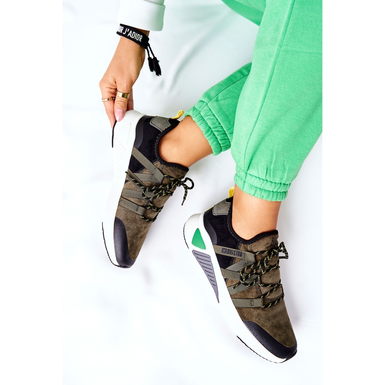 Sportschuhe Memory Foam Big Star II274308 Khaki schwarz 2