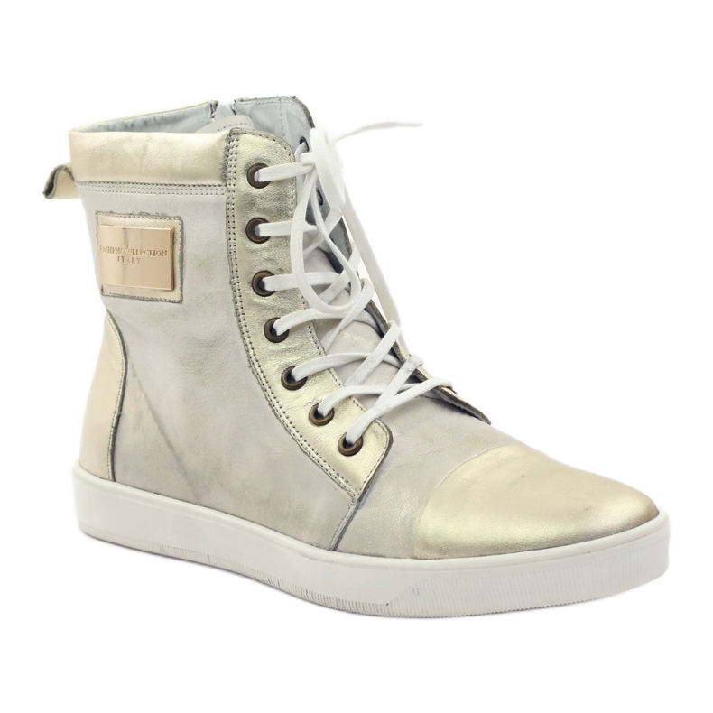 High Gold Nikopol 522 Leder Sneakers weiß mehrfarbig golden 1