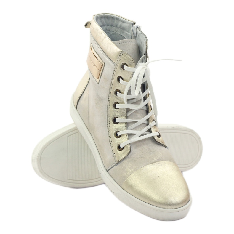 High Gold Nikopol 522 Leder Sneakers weiß mehrfarbig golden 2