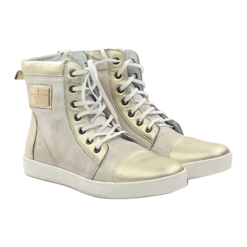 High Gold Nikopol 522 Leder Sneakers weiß mehrfarbig golden 3