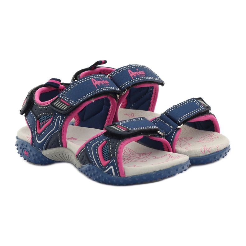 American Club American 1617 Sport Mädchensandalen mehrfarbig rosa 4