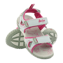 American Club American 1617 Sport Mädchensandalen weiß rosa 3