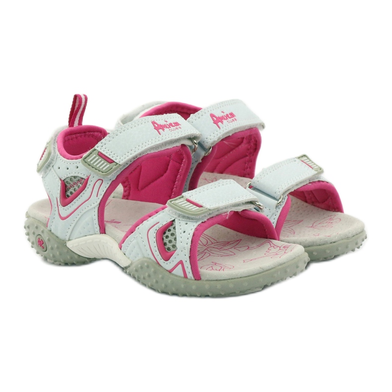 American Club American 1617 Sport Mädchensandalen weiß rosa 4