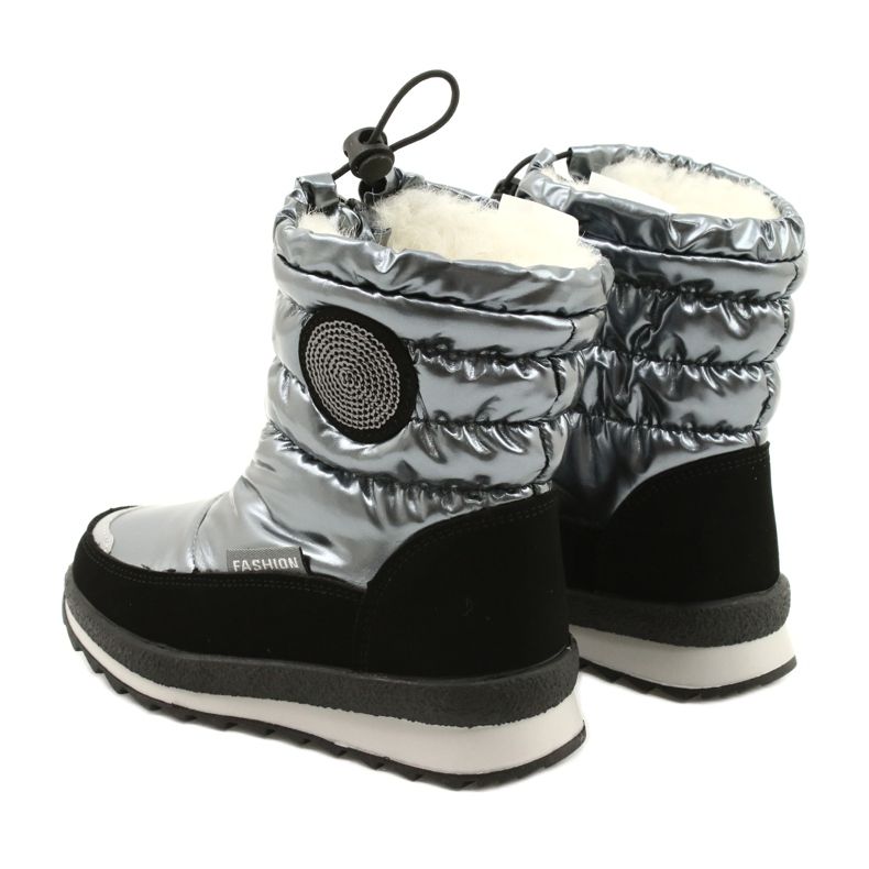 Evento Schneestiefel Kniehohe Stiefel für Kinder Miss❤E 21DZ23-4324 Grau schwarz silber- 6