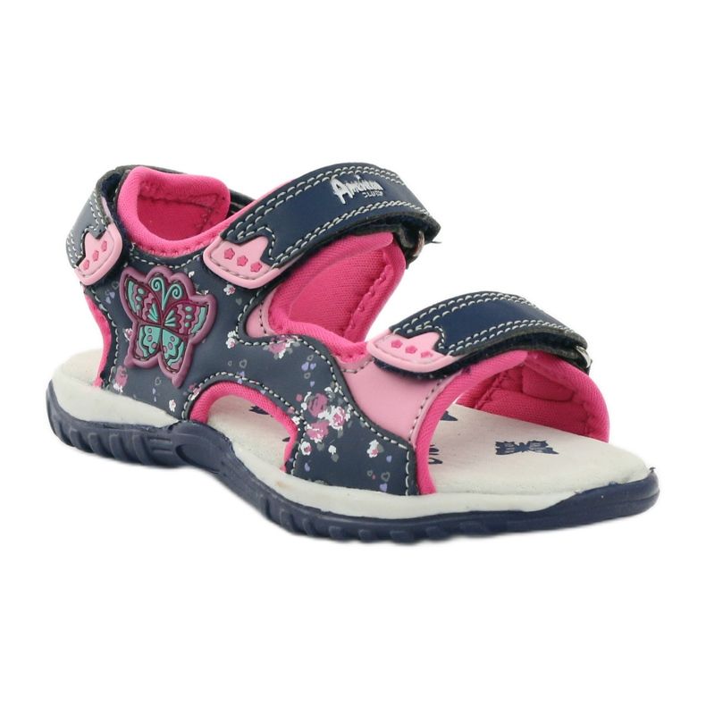 American Club Granat American 6353 Sportsandalen marineblau blau rosa 1