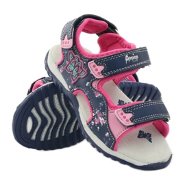 American Club Granat American 6353 Sportsandalen marineblau blau rosa 3