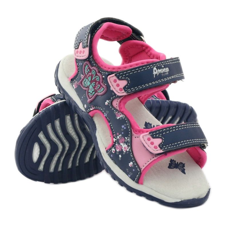 American Club Granat American 6353 Sportsandalen marineblau blau rosa 3