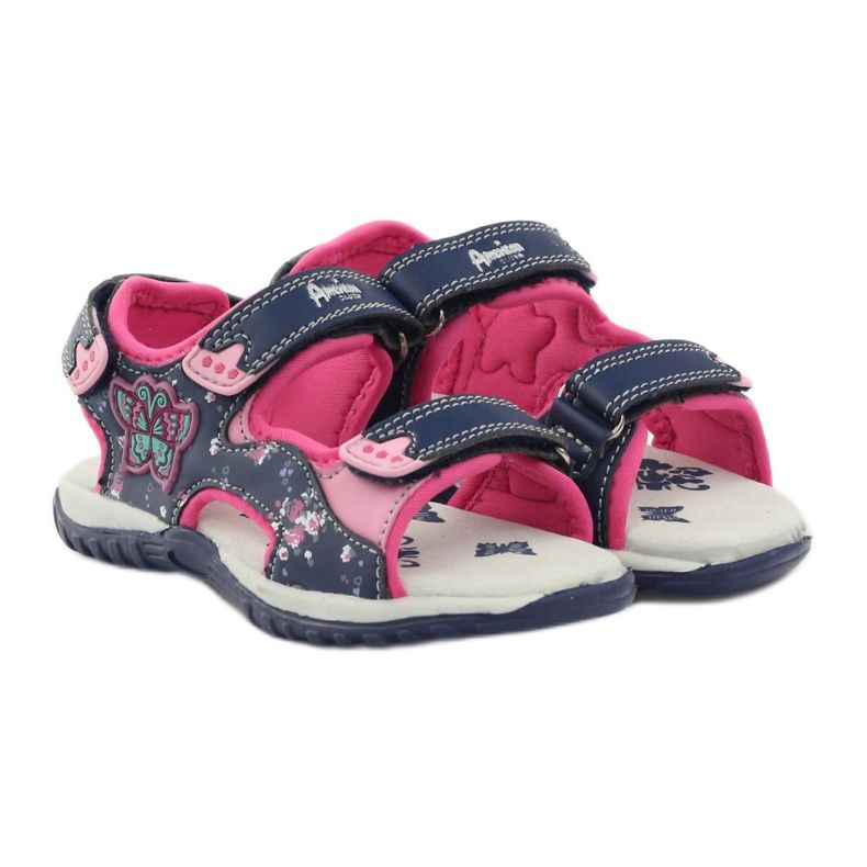 American Club Granat American 6353 Sportsandalen navy blau blau rosa 4