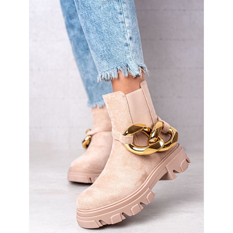 S. BARSKI Wildlederstiefel auf der S.BARSKI-Plattform beige 1