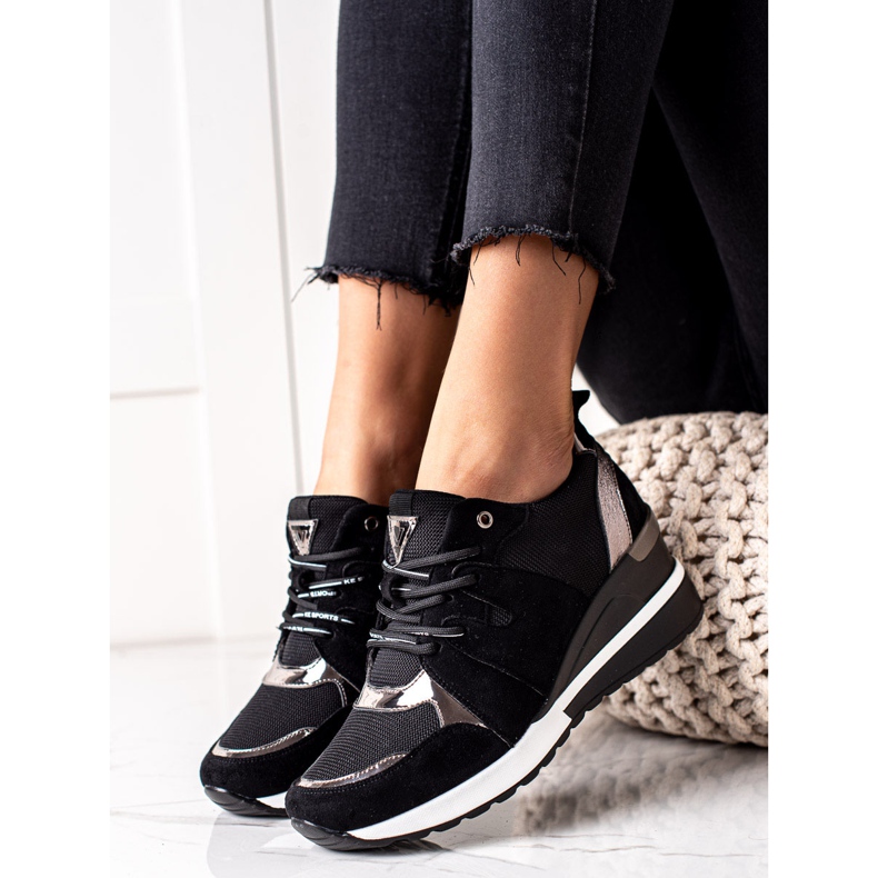 VINCEZA Keilsneaker in Schwarz 1