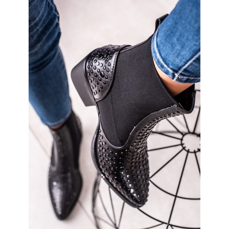 TRENDI Schwarze Fashion Jodhpurstiefel 2