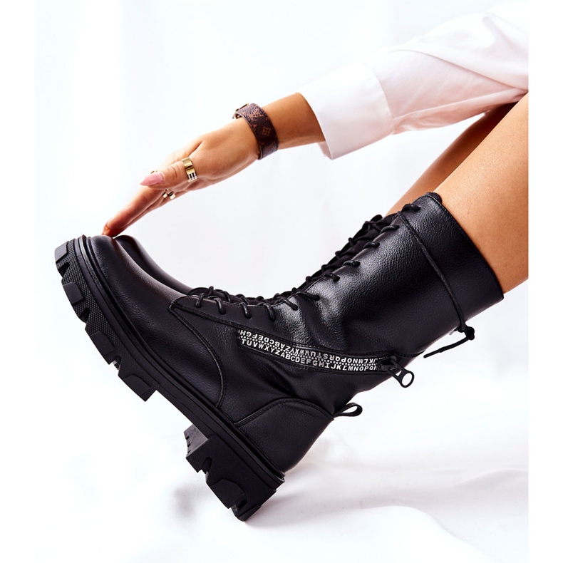 Schwarze Stiefel Glany Sergio Leone TR747 Schwarz 1