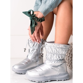 TRENDI Modische silberne Schneestiefel silber- 2