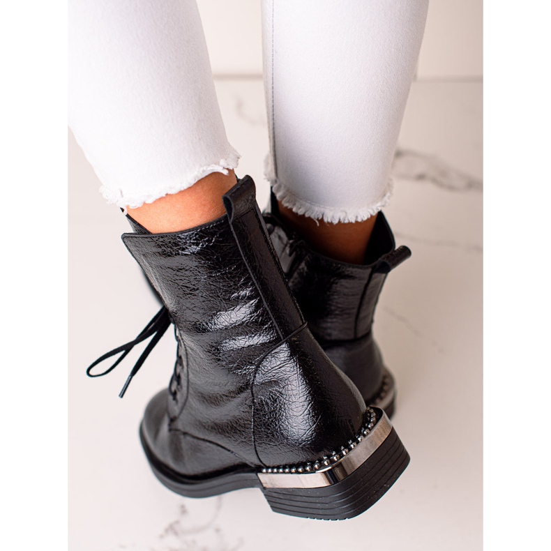 W. Potocki Elegante Potocki Booties zum Schnüren schwarz 2