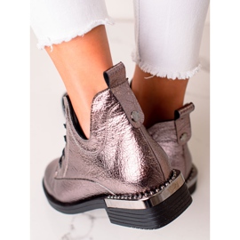 W. Potocki Modische Stiefel mit ausgeschnittenem Potocki rosa 2