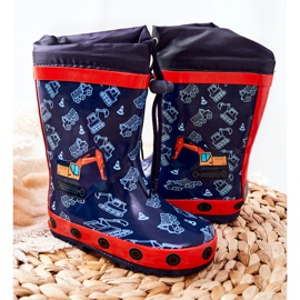 Gummistiefel für Kinder Pertris Bagger navy blau 2