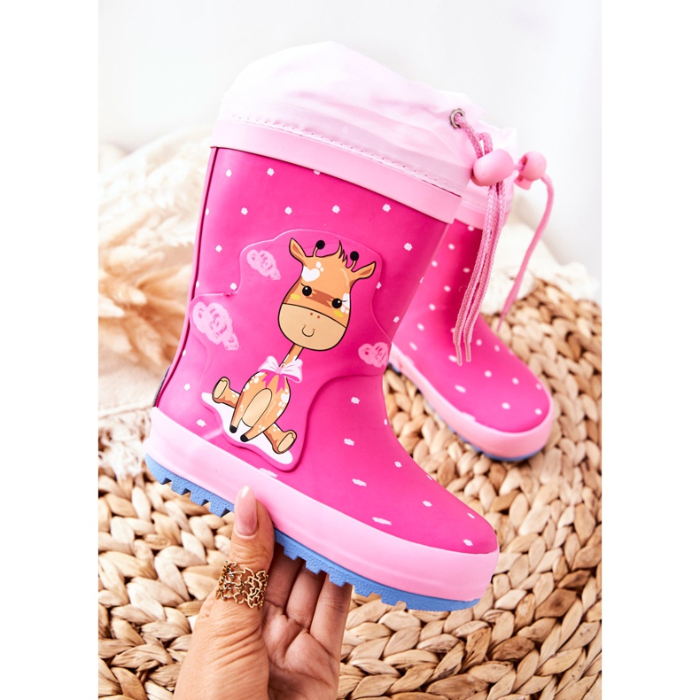 Gummistiefel für Kinder Fuchsia Glynnal Giraffe rosa 1