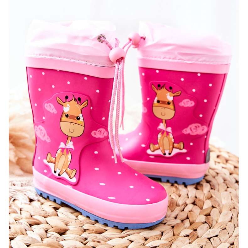 Gummistiefel für Kinder Fuchsia Glynnal Giraffe rosa 2