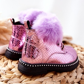 PA1 Warme Kinderstiefel mit Fell Violet Rosea violett 2