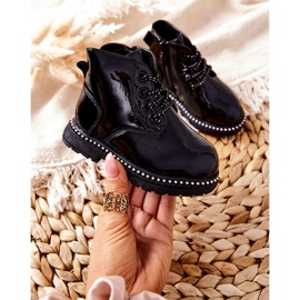 PA1 Leder Kinderstiefel Lackiert Schwarz Maris 2