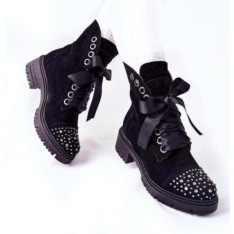 Lewski Shoes Wildlederstiefel Workery Lewski Schuhe Gebunden 3069 Schwarz 2