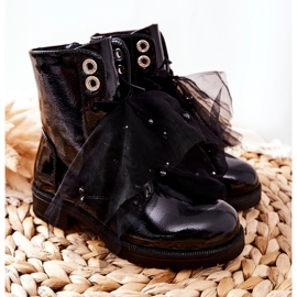 S.Barski Kinder Schwarz Warm Lackierte Stiefel Semissa 1