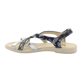 Ledersandale gewebt Escott 1389 marineblau silber 2