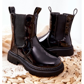 FR1 Kinderstiefel Warm Lackiert Schwarz Aletris 2