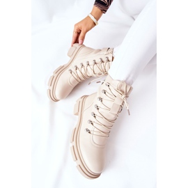 FI1 Damen Warme Stiefel Trappers Beige Perfect 1