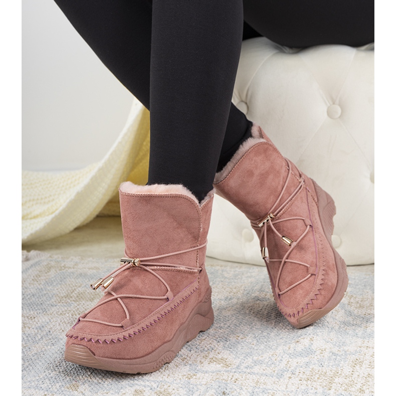 Rosa gerippte Carrera-Schneestiefel 1