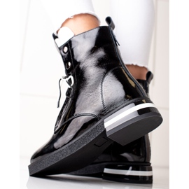 Modische ARTIKER-Stiefel aus Leder schwarz 2