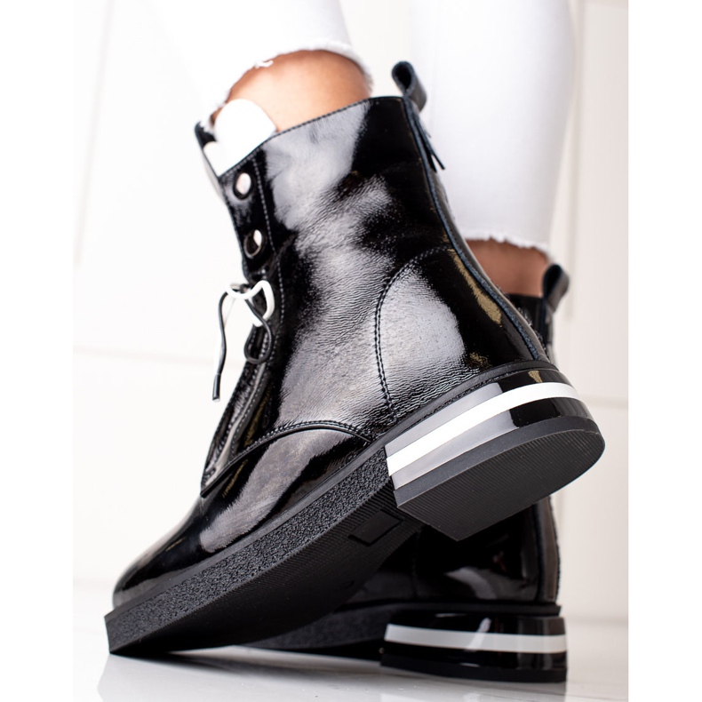 Modische ARTIKER-Stiefel aus Leder schwarz 2