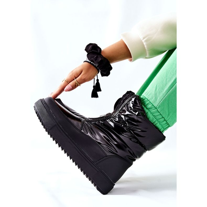 S.Barski Schwarze Monile warme Schneestiefel für Damen 2